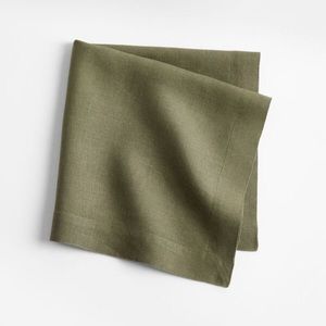 Marin Linen Napkins, color Moss, set of 8